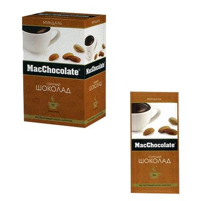 Горячий шоколад MacChocolate раствор, с ароматом МИНДАЛЯ, карт/уп, 20г*10шт*10
