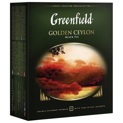 Чай Greenfield Golden Ceylon черный, в пакетиках, 2г*100п