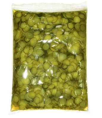 Огурцы Green King маринованные слайсы в/п 1,5кг (сух.вес 1 кг)