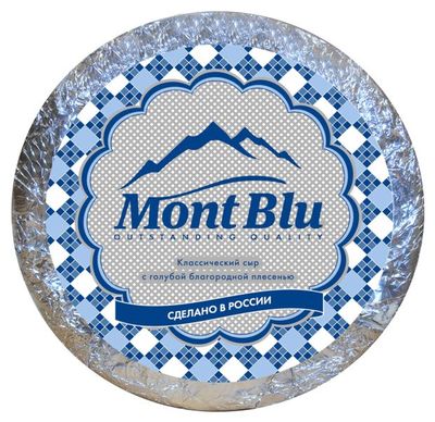 Сыр MONBLU с голубой благородной плесенью 50 % круг пленка 2,5 кг
