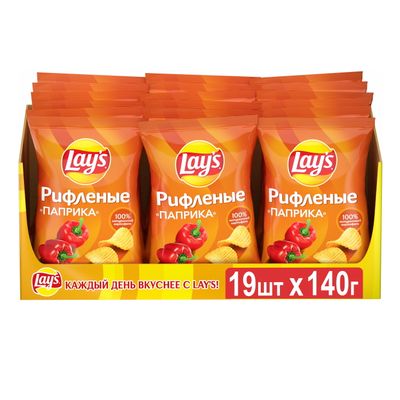 Чипсы Lay's рифленые паприка 140г