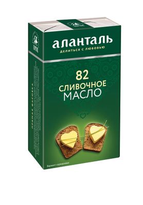 Масло сливочное Аланталь № 82, брикет в обечайке 380г шт