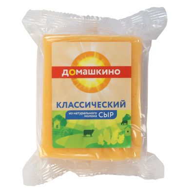 Сыр Домашкино Классический полутвердный 20%, брусок флоу-пак 350г