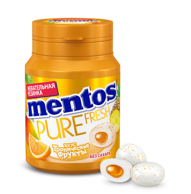 Жевательная резинка Mentos Pure Fresh Тропические фрукты 54г