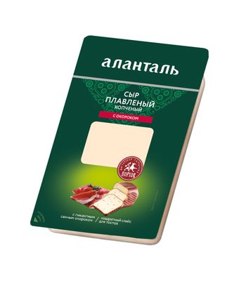 Сыр Аланталь плавленный копченый с окороком, 40%, слайсы 150г