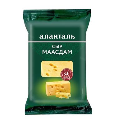 Сыр Аланталь полутвердый Маасдам 45%, флоу- пак 190г