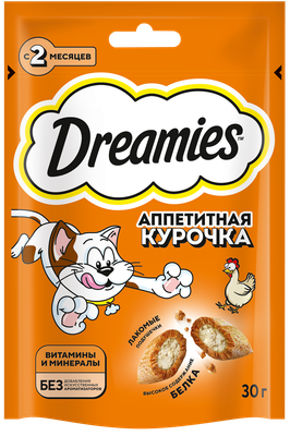 Лакомство для кошек Dreamies с курицей 10*30г