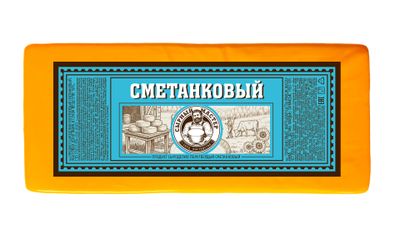Продукт сыроделия Сырный мастер полутвердый Сметанковый, мдж 50%, брус 2,5кг