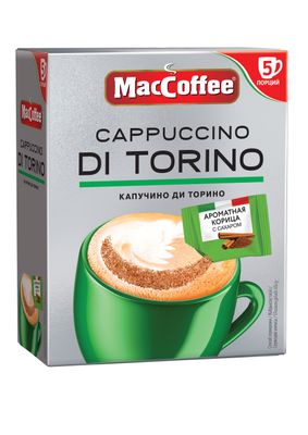 Коф.напиток MacCoffee Капучино ди Торино с корицей раствор, карт/уп 25,5г*5шт*20
