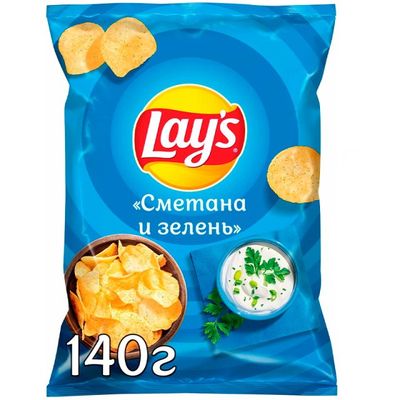 Чипсы Lay's Сметана и зелень 140г