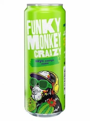 Газированный напиток Funky Monkey Crazy Кактус-лайм 0,45л