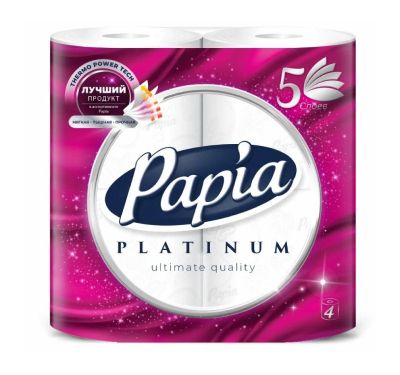 Бумага туалетная Papia Platinum 5 сл.х 4 рул. Хаят