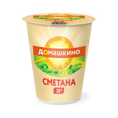 Сметана Село Домашкино 20% 300г стакан