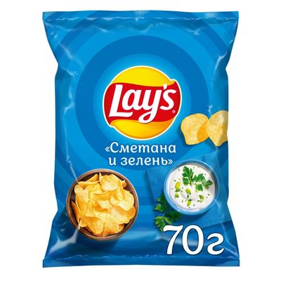 Чипсы Lay's Сметана и зелень 70г