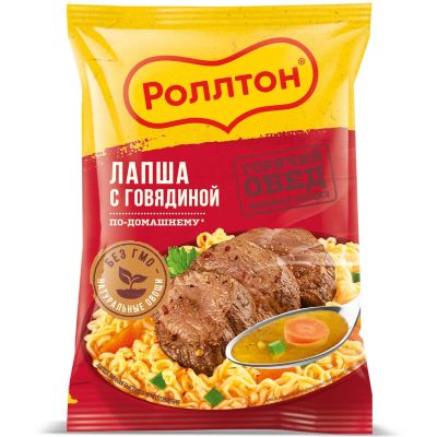 Лапша Роллтон по-домашнему говядина 40*85г