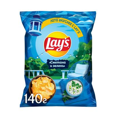 Чипсы Lay's Сметана и зелень 140г