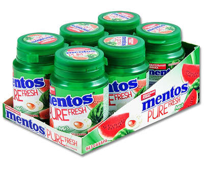 Жевательная резинка Mentos Pure Fresh вкус Арбуз, 8*6*54г