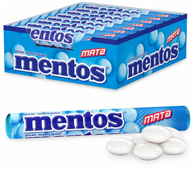 Драже жевательные Mentos Мята, 37,5г