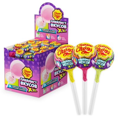 Карамель Chupa Chups XXL Плейлист вкусов, 29г, банка 60шт