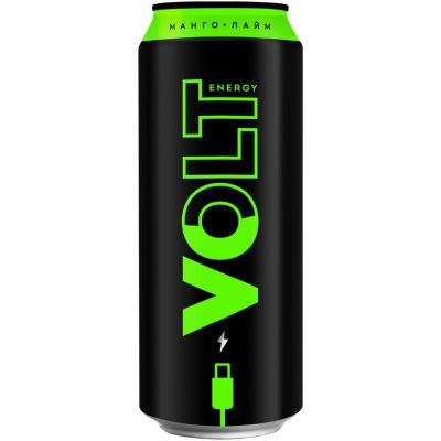 Энергетический газированный напиток VOLT ENERGY безалкогольный  со вкусом манго и лайма ж/б 0,45*24