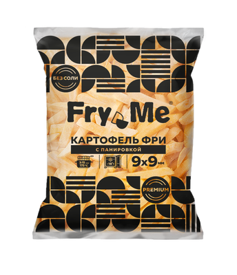 Картофель фри WEFRY PREMIUM S04 с панировкой 9х9 мм пакет 2,5 кг