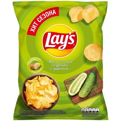 Чипсы Lays картоф. малосольн.огурч.с укропом 19*140г
