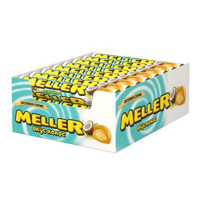Жевательная конфета Meller со вкус.кокоса 8*24*38г