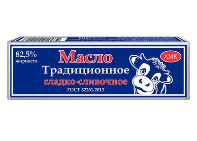 Масло АМК сладкосливочное 82,5%, 450г
