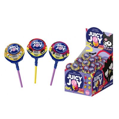 Карамель JUICY JOY на палочке с жевательной резинкой 29г. 12*50
