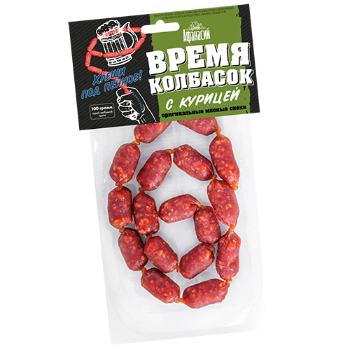 Колбаски сырокопчёные в вакуумной упаковке Время колбасок Пикник 0,100кг