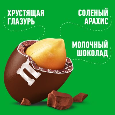 Конфеты M&M'S драже с соленым арахисом и молочным шоколадом, 45 г
