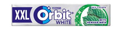 Жевательная резинка Orbit White XXL Нежная мята без сахара, 19 г