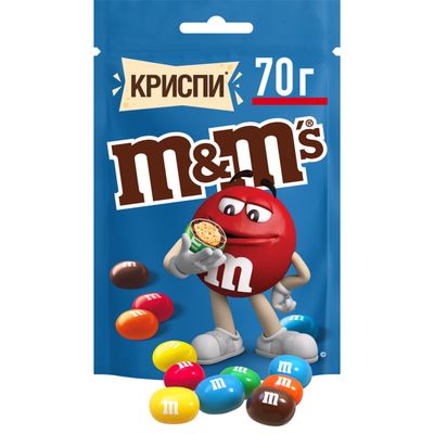 Конфеты M&M'S Криспи драже с хрустящим центром, 70 г