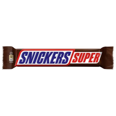 Шоколадный батончик Snickers Super с карамелью, арахисом и нугой, 80 г