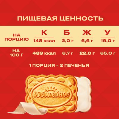 Печенье витаминизированное со светлой глазурью Юбилейное, 121г