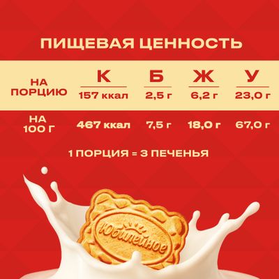 ПЕЧЕНЬЕ ВИТАМИНИЗИРОВАННОЕ МОЛОЧНОЕ ТРАДИЦИОННОЕ «ЮБИЛЕЙНОЕ», 112 гр