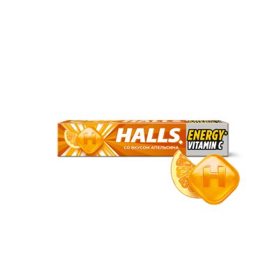 Карамель леденцовая HALLS с витамином С и вкусом апельсина, 25г