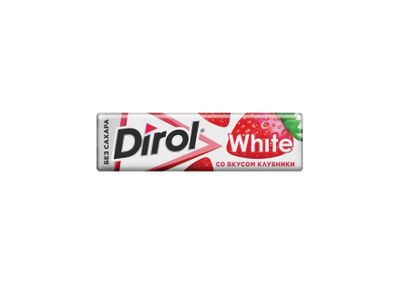 Dirol White - Жевательная резинка без сахара со вкусом клубники, 13.6г