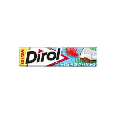 Dirol - жевательная резинка без сахара со вкусом кокоса и клубники, 13.6г