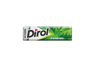 Жевательная резинка DIROL Мята без сахара с мятным вкусом, 13.6г