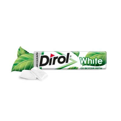 Жевательная резинка DIROL WHITE Мята без сахара со вкусом мяты, 13.6г