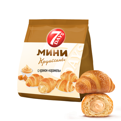 Мини круассаны 7DAYS c кремом со вкусом "карамель" 265 г