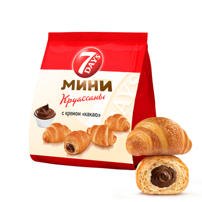Мини круассаны 7DAYS с кремом "какао" 176 г х 12