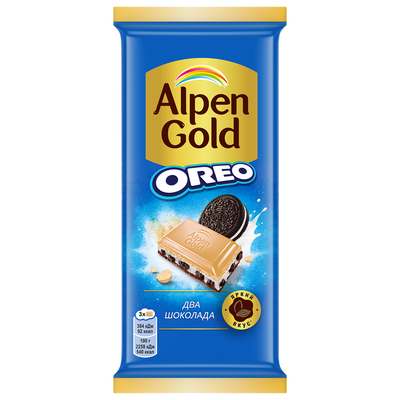 Шоколад Alpen Gold Oreo молочный Два Шоколада с белым и молочным шоколадом 85 г