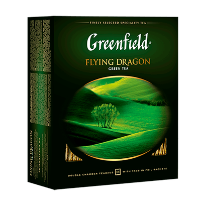 Чай Greenfield Flying Dragon зелёный, в пакетиках, 2г*100п