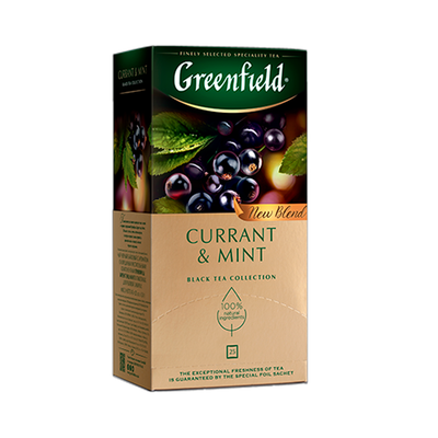 Чай Greenfield Currant & Mint черный, в пакетиках, 1,8г*25п