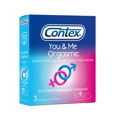 Презервативы Contex You&Me Orgasmic 3шт/уп из натурального латекса