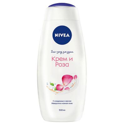Гель для душа NIVEA 500мл Гeль-уход Крем и роза*6