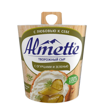 Сыр творожный Almette С огурцами и зеленью 150г 1/8