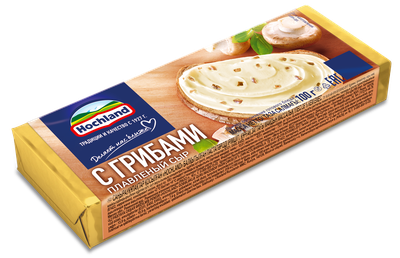 Сыр плавленый Hochland с грибами, блок, 100г